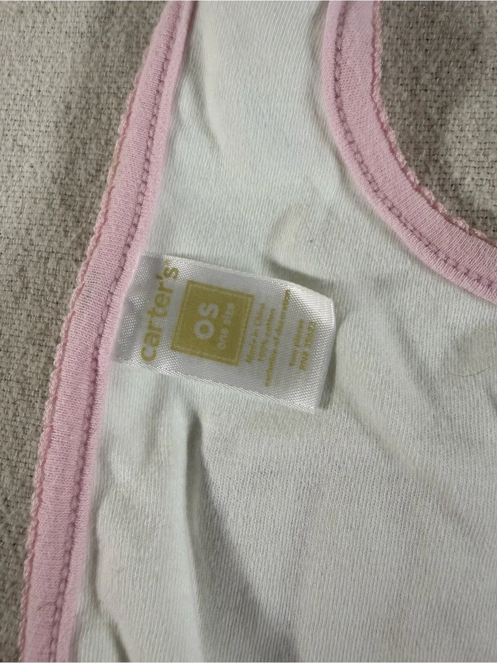 Carter's Pink Striped & Elephant Bib Set